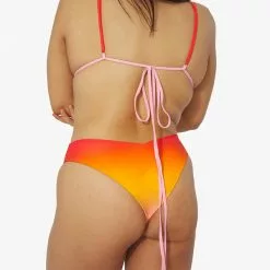 We Wore What Cooper Wrap Gradient Bikini Top New