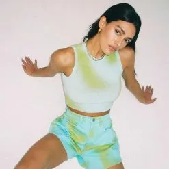 We Wore What New Flare Bell Denim Shorts