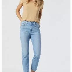 HEMLINE Viola Light Distressed Jeans In Recycled Blue New