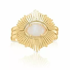 Elizabeth Stone Supernova Ring Set - Moonstone