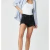 Mavi Rosie Shorts In Smoke Ripped 90's