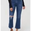 Citizens Of Humanity Demy Cropped Flare Denim In Distressed Tempo Sustainable