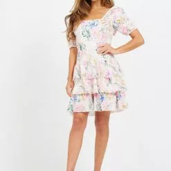 Hausen New Kerry Eyelet Printed Lace Mini Dress