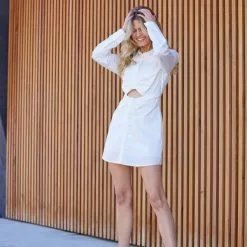 Hausen New Danni Cut-Out Poplin Shirt Dress