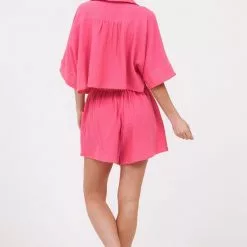 Hausen Button Down Cropped Shirt New