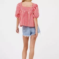 Hausen Babydoll Gingham Top