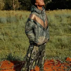 FARM Rio Green Cool Leopard Reversible Puffer In Mix Print