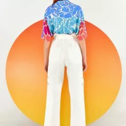 Farm Rio Palm Tree Richelieu Embroidered Pants New