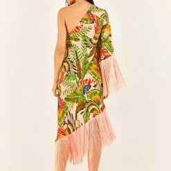 Farm Rio Macaw Leaves Mini Dress New