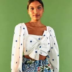 Farm Rio New Blue Flowers Crop Top