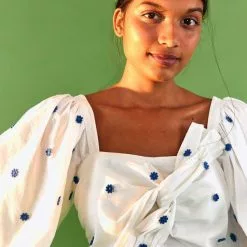 Farm Rio New Blue Flowers Crop Top