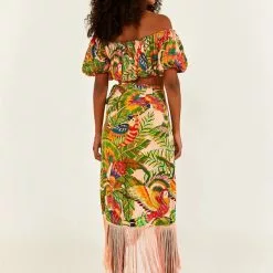 Farm Rio Macaw Leaves Crop Top New