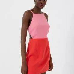 French Connection New Whisper Colorblock Cutout Dress