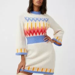 French Connection Neya Fairisle Knit Mini Dress New