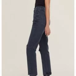 AGOLDE New Riley High Rise Straight Crop Jeans In Contraband