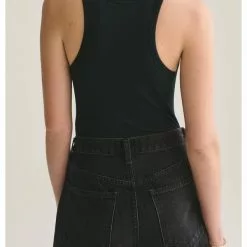 AGOLDE RIb Tank Body Suit In Black