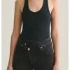 AGOLDE RIb Tank Body Suit In Black