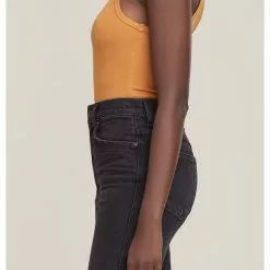 AGOLDE Rib Tank Body Suit In Tumeric Sustainable