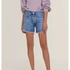 AGOLDE Sustainable Parker Long Shorts In Skywave