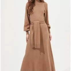 ASTR The Label New Julianne Sweater Dress In Camel