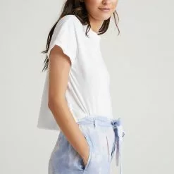 Bella Dahl Belted Button Front Short In Galaxy Tie Dye