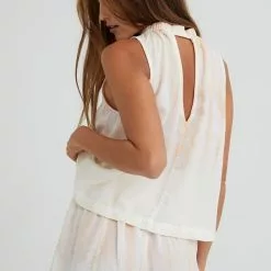 Bella Dahl Sustainable Elastic Neck Blouse In Sun Shadow Tie Dye