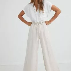 Bella Dahl Ruffle Waist Wide Leg Pant Sustainable