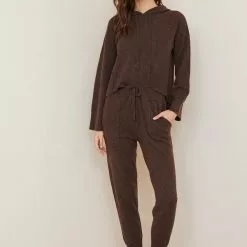Bella Dahl Pocket Jogger In Heather Choc