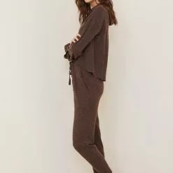 Bella Dahl Pocket Jogger In Heather Choc