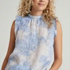 Bella Dahl Sustainable Ruffle Sleeve Button Back Blouse