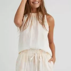 Bella Dahl High Waist Seams Short In Sun Shadow Tie Dye New