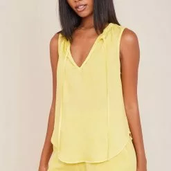 Bella Dahl Sleeveless Shirred Neck Pullover