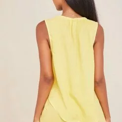 Bella Dahl Sleeveless Shirred Neck Pullover