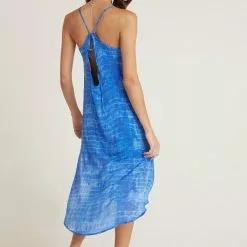 Bella Dahl Sustainable Tie Back Dress In Blue Sky