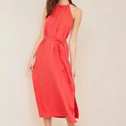Bella Dahl Sustainable Smocked Waist Halter Midi Dress