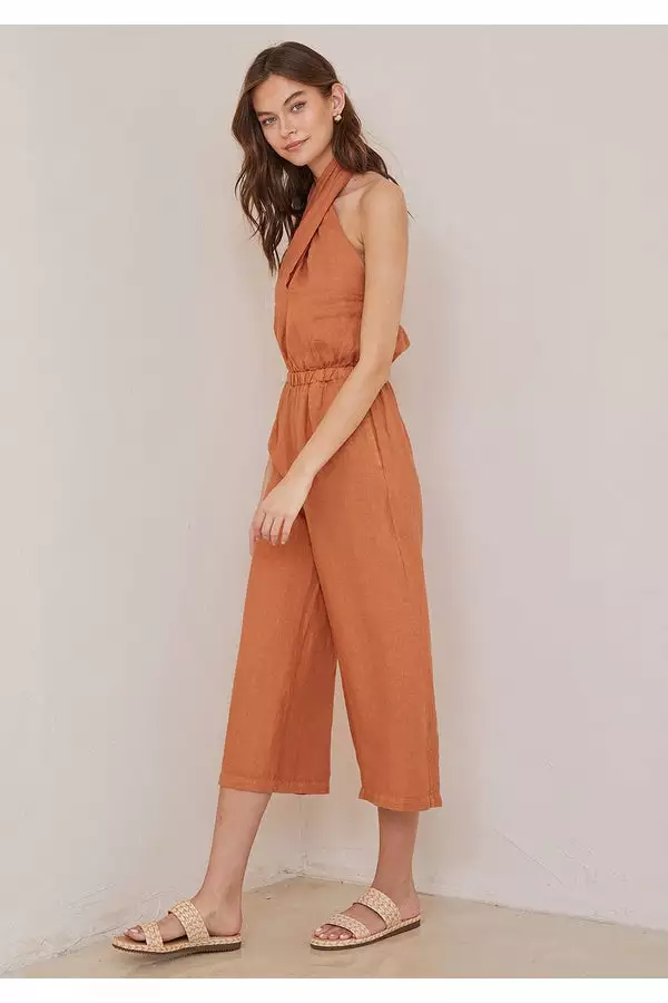 Bella Dahl Wrap Neck Halter Jumpsuit 2 Bella Dahl Wrap Neck Halter Jumpsuit
