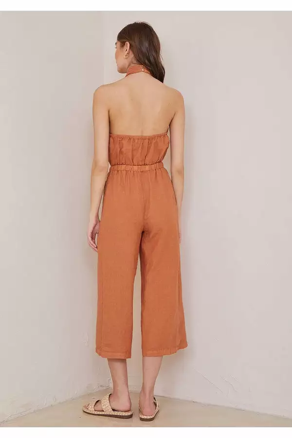 Bella Dahl Wrap Neck Halter Jumpsuit 3 Bella Dahl Wrap Neck Halter Jumpsuit