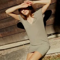 Nation LTD Blair T-Shirt Dress In Dirty Martini Sustainable