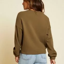 Nation LTD New Callan Snap Sweatshirt In Lagoon