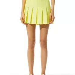 Alice & Olivia Carter Stitch Pleated Mini Skirt