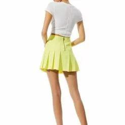 Alice & Olivia Carter Stitch Pleated Mini Skirt