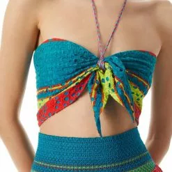 Alice & Olivia Livia Tie Front Halter Top New