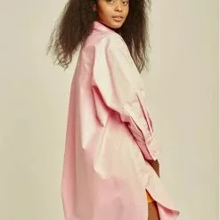 Deluc New Coral Shirt Midi Dress