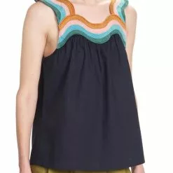 Corey Lynn Calter Davi Sleeveless Embroidered Tank New