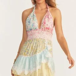 Love Shack Fancy Cambria Halter Dress