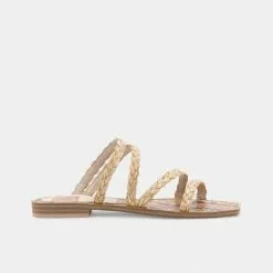Dolce Vita Izabel Sandals In Light Natural Raffia