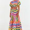 Farm Rio New Dancing Stripes Maxi Skirt
