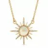Elizabeth Stone Gemstone Starburst Necklace - Opal