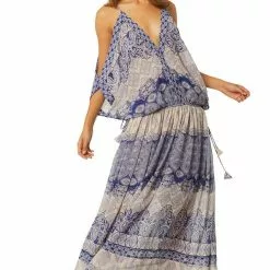 Misa Farah Dress In Majorelle Mixed Tile