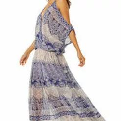 Misa Farah Dress In Majorelle Mixed Tile 5 Misa Farah Dress In Majorelle Mixed Tile